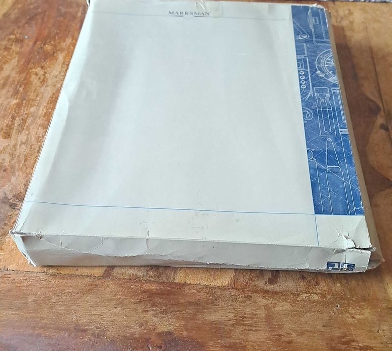 папка за документи класьор 4 ринга син кожа с цип Марксман Marksman А4