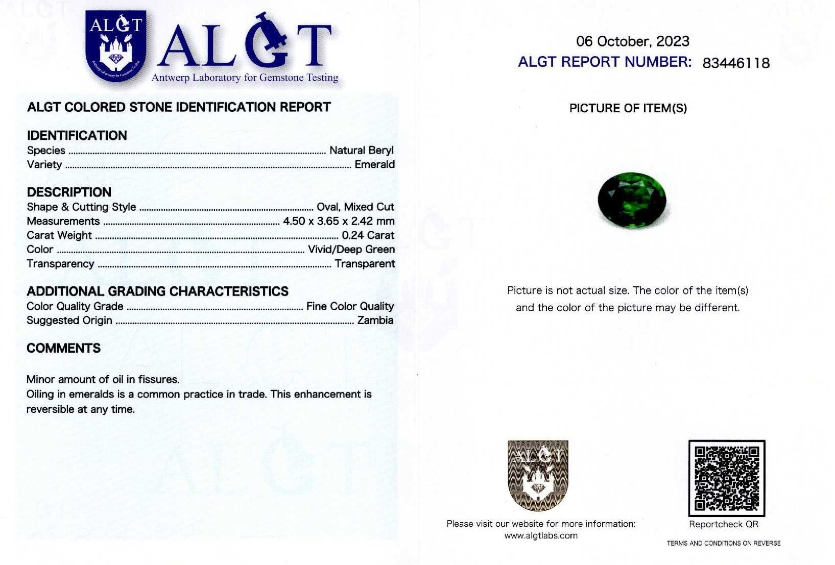 Smaralde nemontate 0,21-0,32 ct., certificare ALGT(9829,9828,9827)