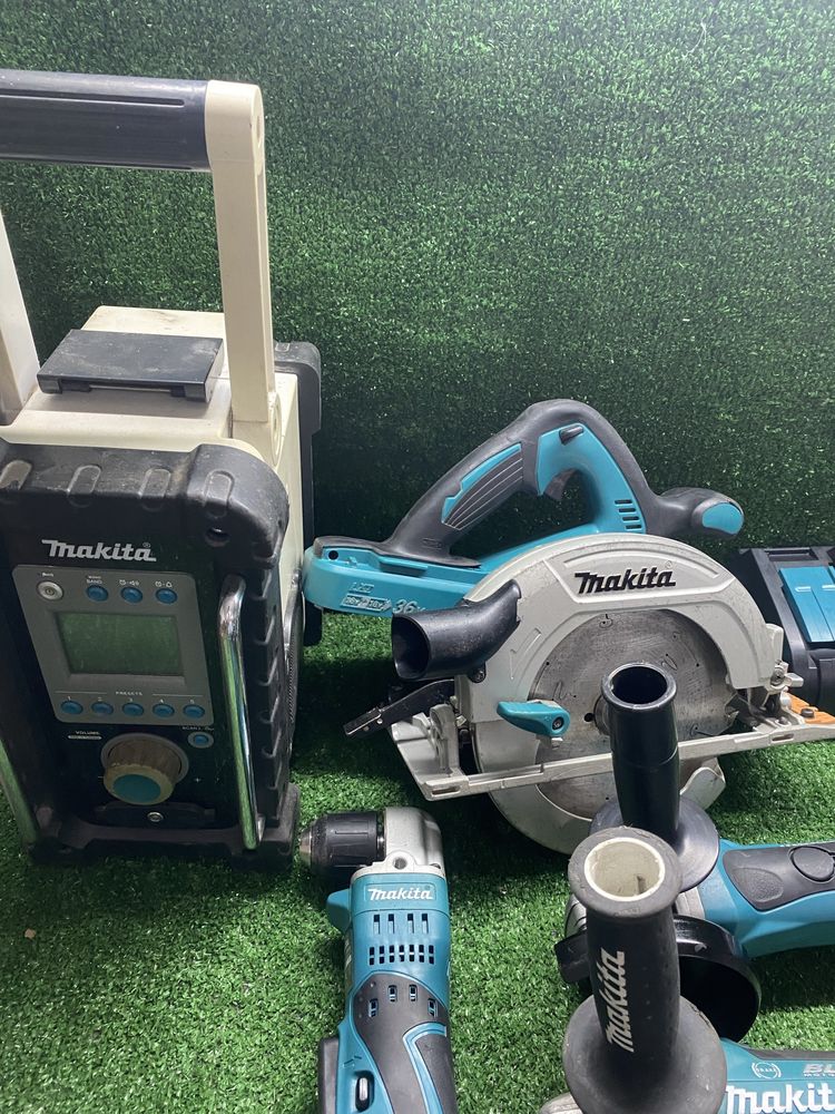 Makita 18v ъглошлайф/винтоверт/саблен трион/радио/батерии/зарядно
