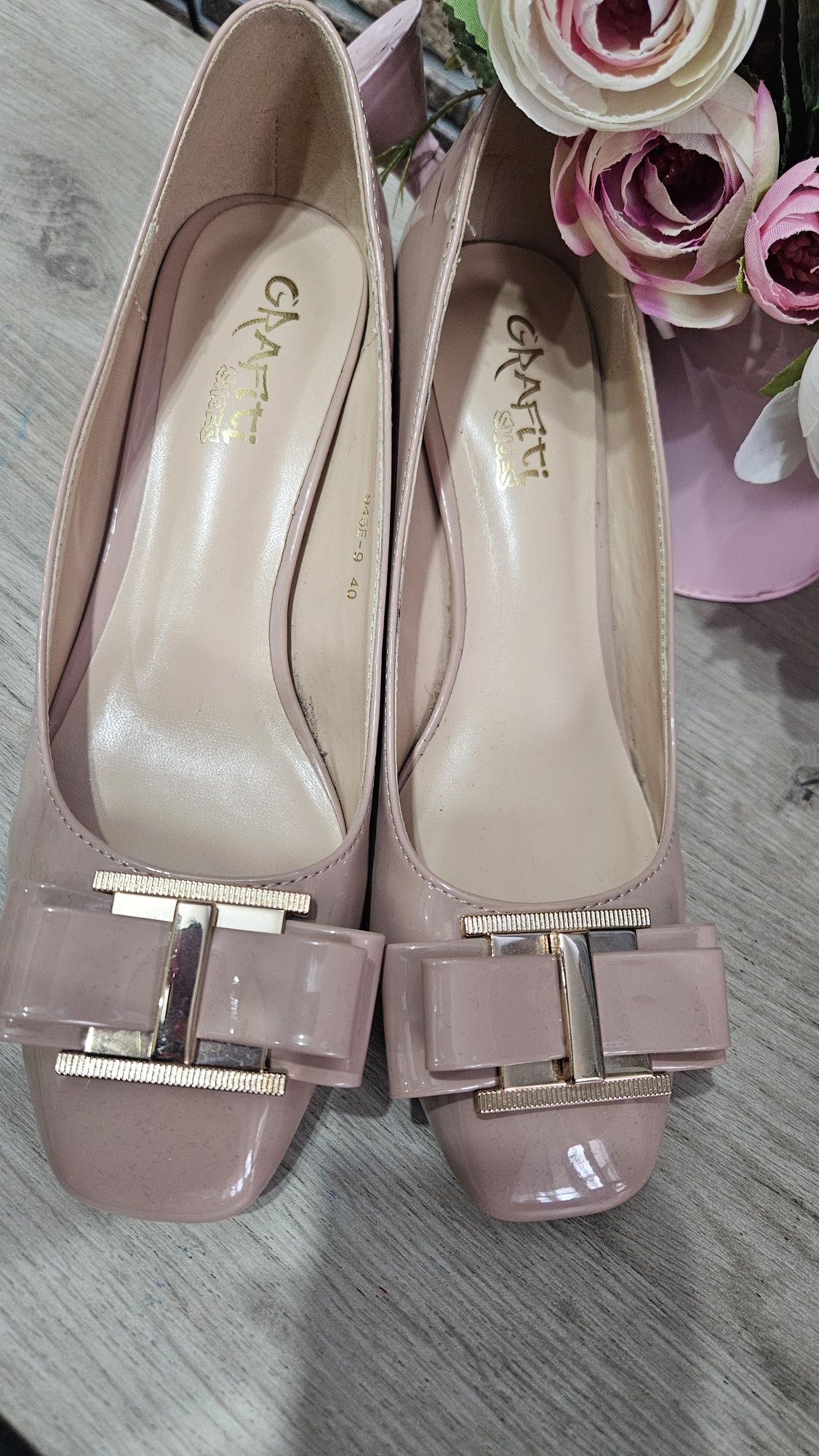 Обувки на ток, nude, 6 см, beige