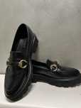 Дамски черни обувки loafers от еко кожа