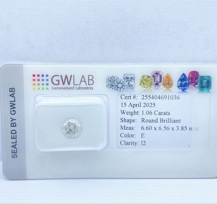 Диамант 1.06 карата (E color) – натурален с лабораторен сертификат