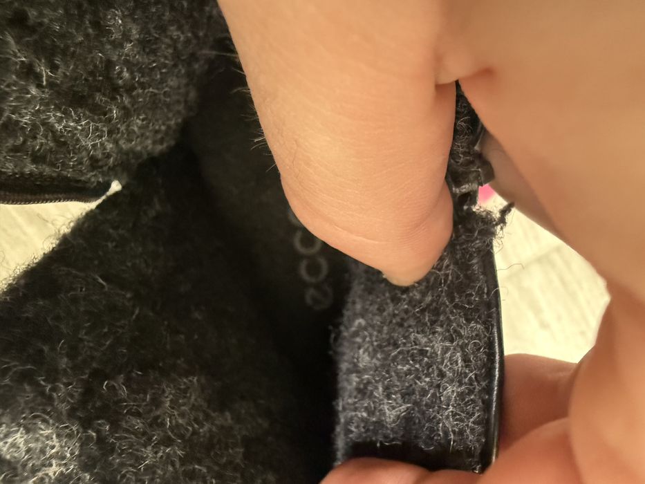 Ghete Ecco piele captusite cu blana naturala original barbati