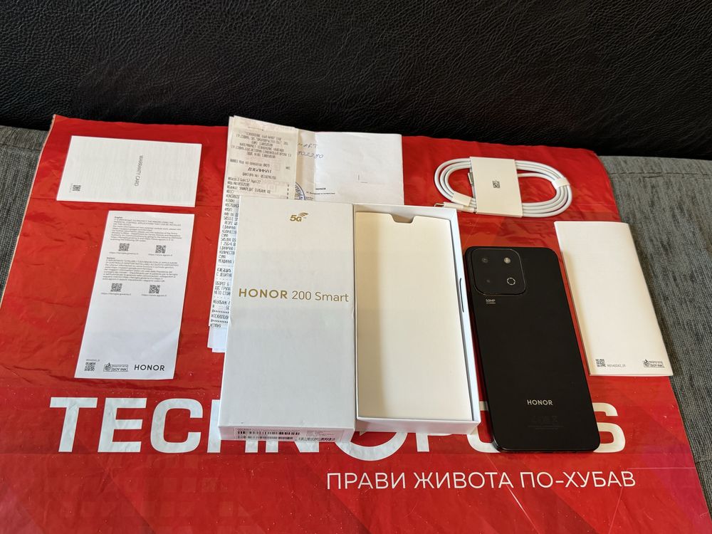 КАТО НОВ 256GB Honor 200 Smart 5G Гаранция Technopolis 2026 г. Black