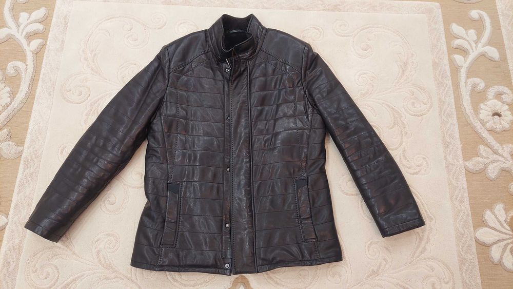 Куртка зимняя мужская натуральная кожа и мех размер 52 Emiliano Zapata