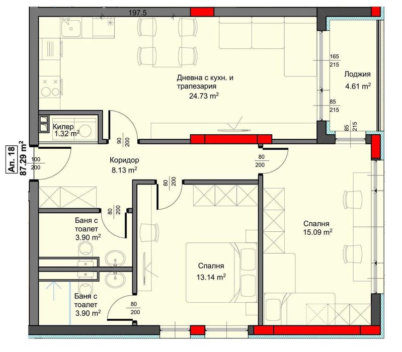 Продава се Тристаен апартамент в Варна, Аспарухово - 99 кв.м за 1392 €/кв.м - Снимка #2