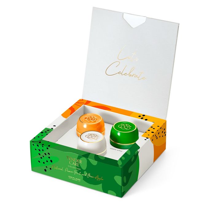 Set cadou 3x balsam Tender Care - Clasic, Fructul Pasiunii, Măr Verde