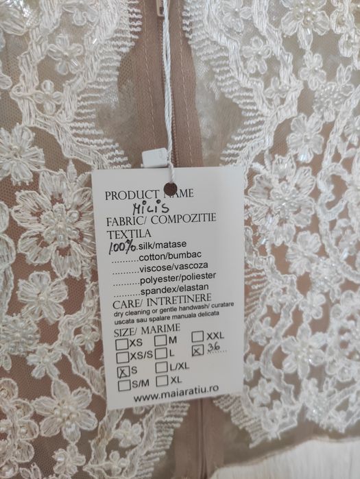 Rochie mireasa mătase Maia Rațiu noua S