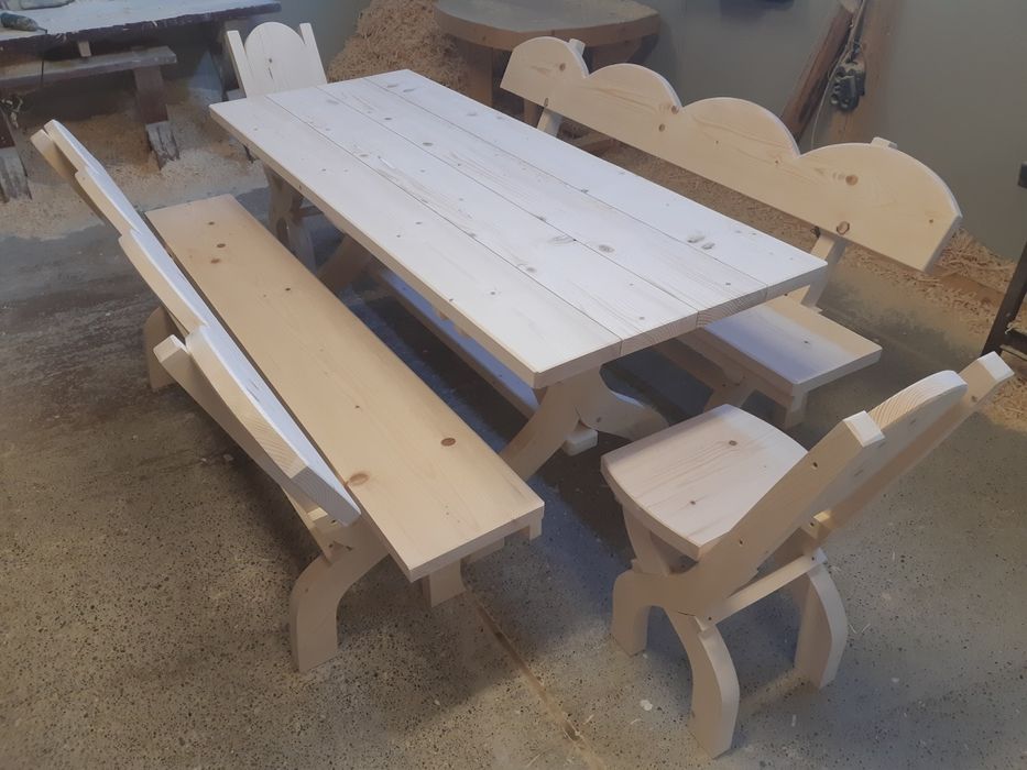 Set gradina - Masa+scaune+banci (masa cu scaune)