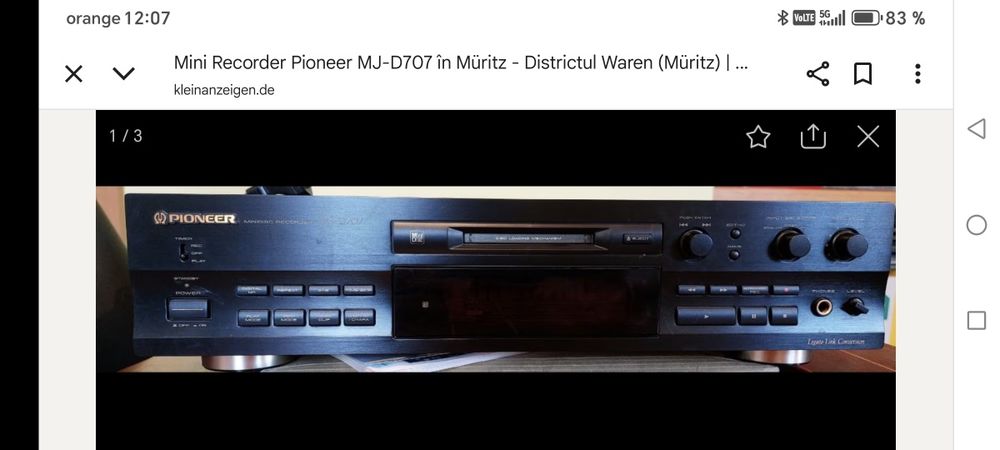 Vând minidisc Pioneer mj-d707