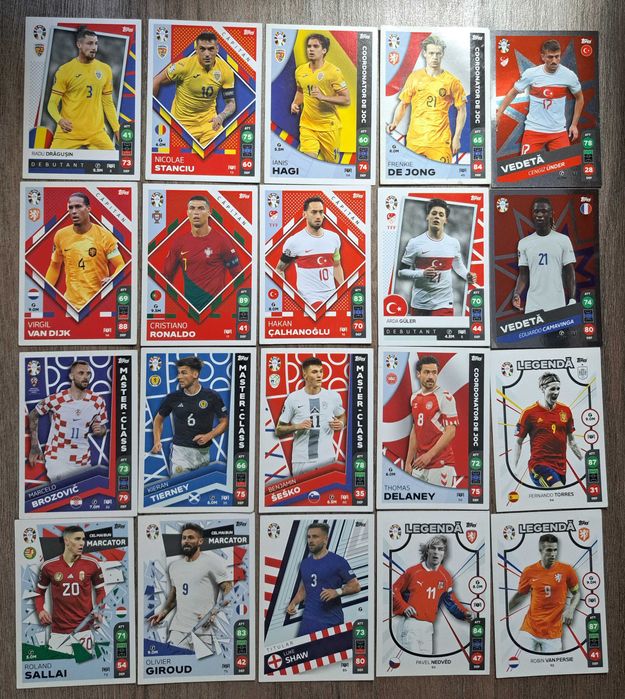 Lot 140 cartonase fotbalisti (majoritatea Topps)