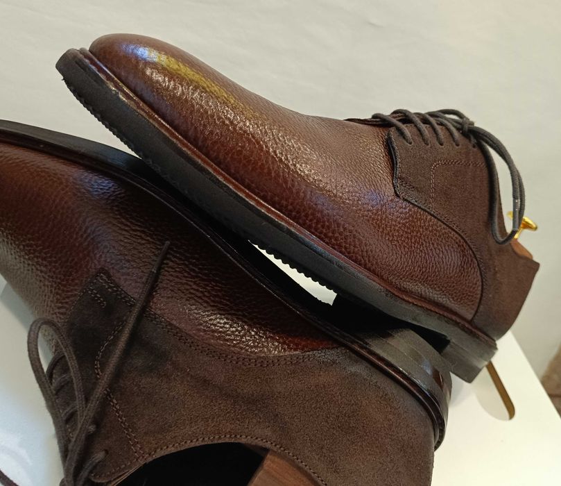 Pantofi derby de lux 42.5 43 Ambiorix piele naturala talpa Vibram