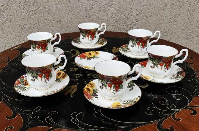 Elegant serviciu cafea-Royal Albert-buchete florale-marcat-Anglia