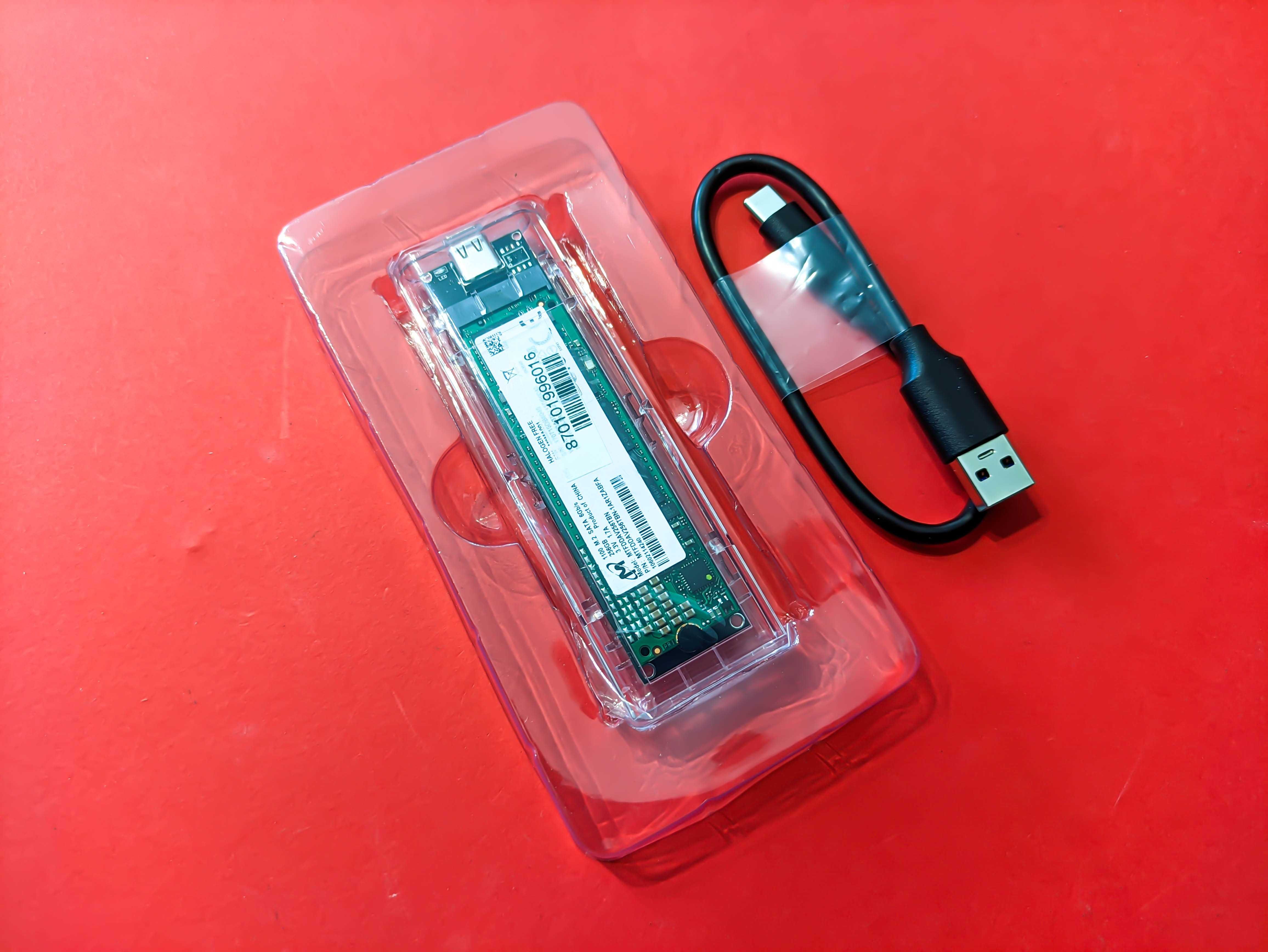 240GB SanDisk Прозрачен Външен SSD M.2 SATA – USB Type-C, 10Gbps