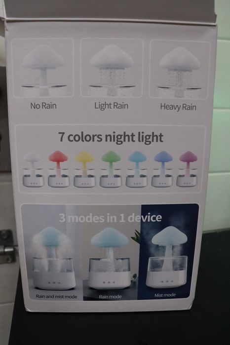 Овлажнител за въздух, дифузер за етерични масла, 7 цвята, ароматерапия