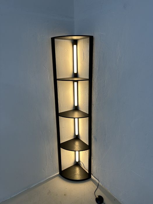 Лампа за под Homcom, колона с 4 рафта, LED 3000K регулируема