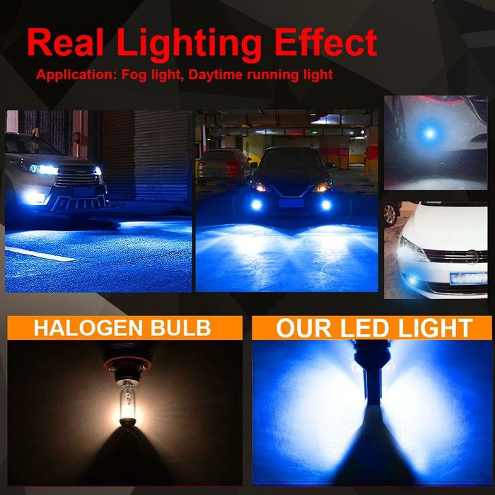 Set Două Becuri Led H7,H8,H9,H11,H16 Blue-Albastru(8000-12000 Kelvin)