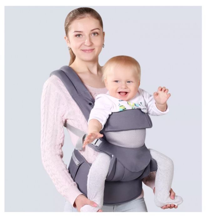 Ергономична раница за бебе Vika Baby®, Тъмно сив