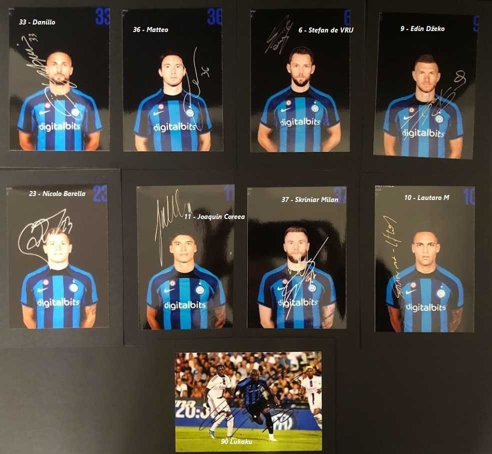 Set 9 Poze Inter semnate de Lautaro Martinez Barella Lukaku