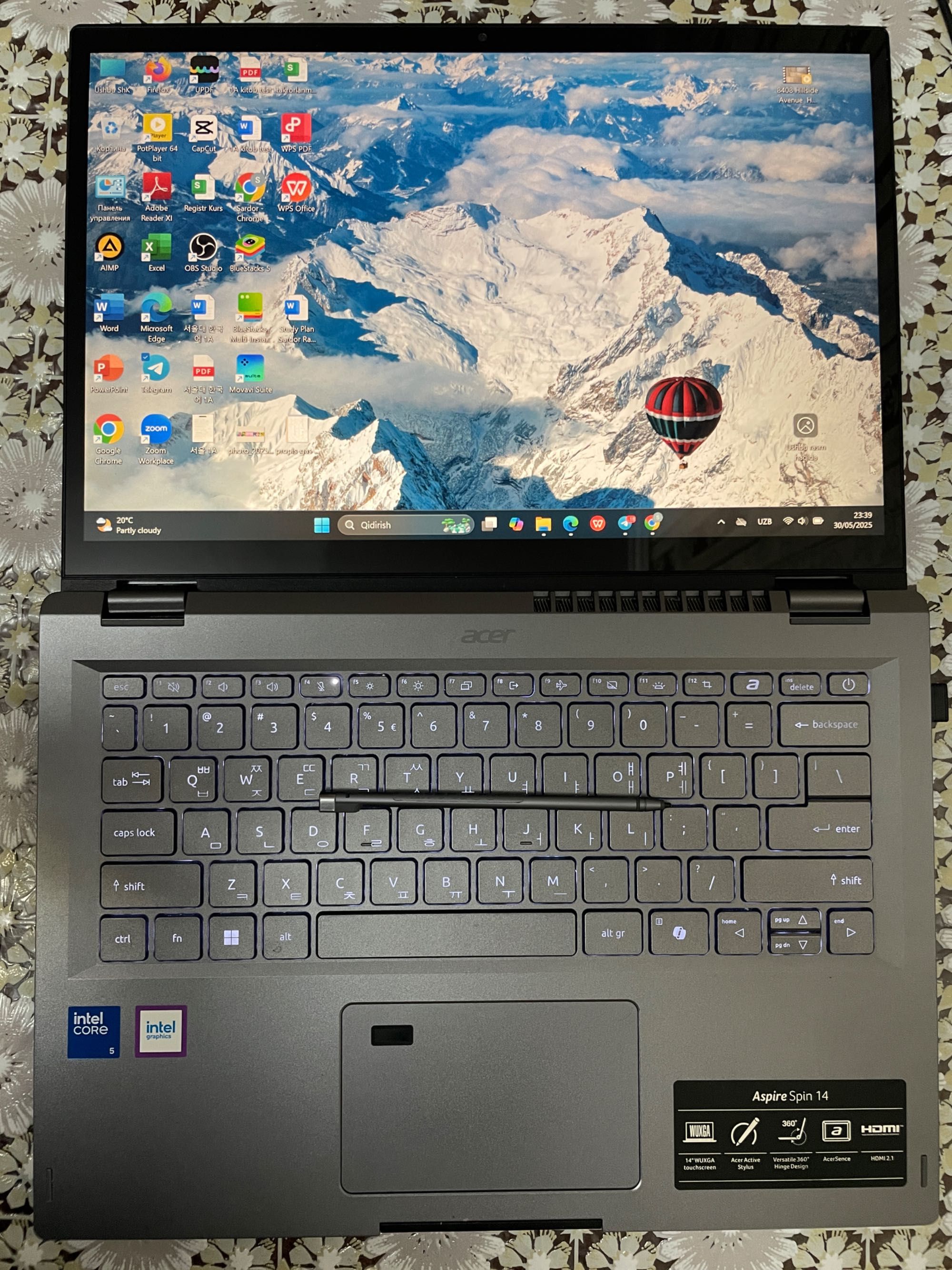 Noutbuk Acer Spin 14 (x360) Sensor ekran Sumka+mishka=Bonus