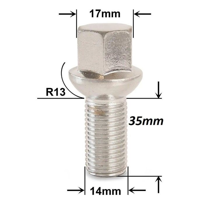 Болт за джанти тип сфера 14мм x 1.50мм