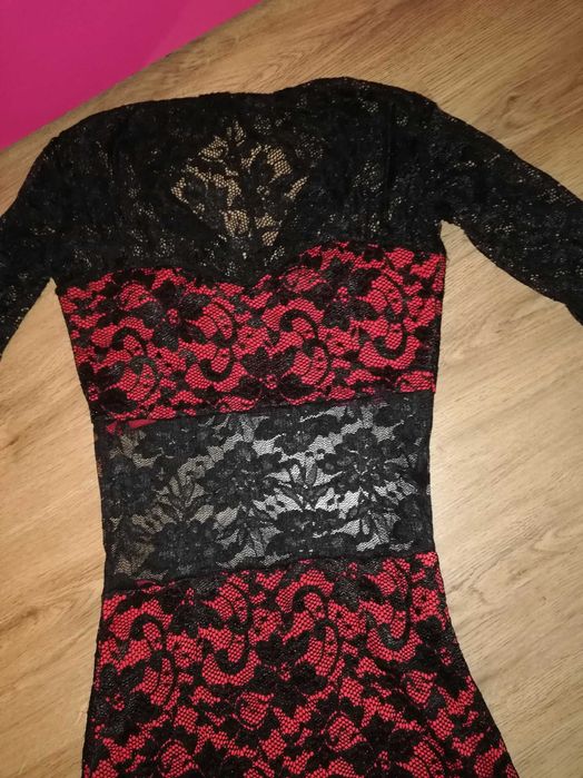 Rochie roșie dantela neagra/ocazie petreceri