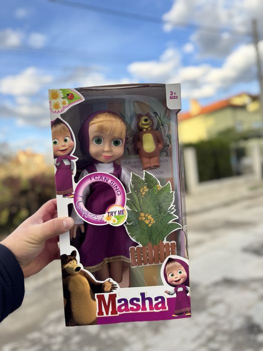 Музикална кукла Маша 32см с мечока музилални кукли Masha bear ТОП ЦЕНА