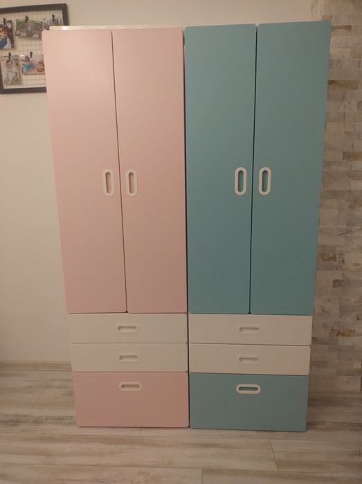 Dulap haine copii (alb/roz și alb/albastru)