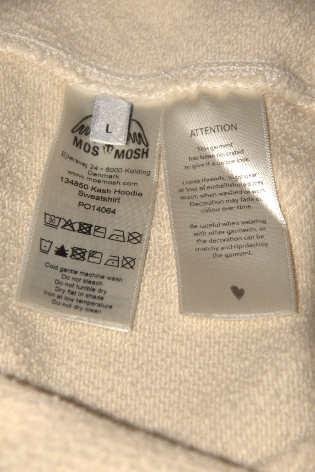 Mos Mosh - суичър  Kash Winter hood off-white екрю