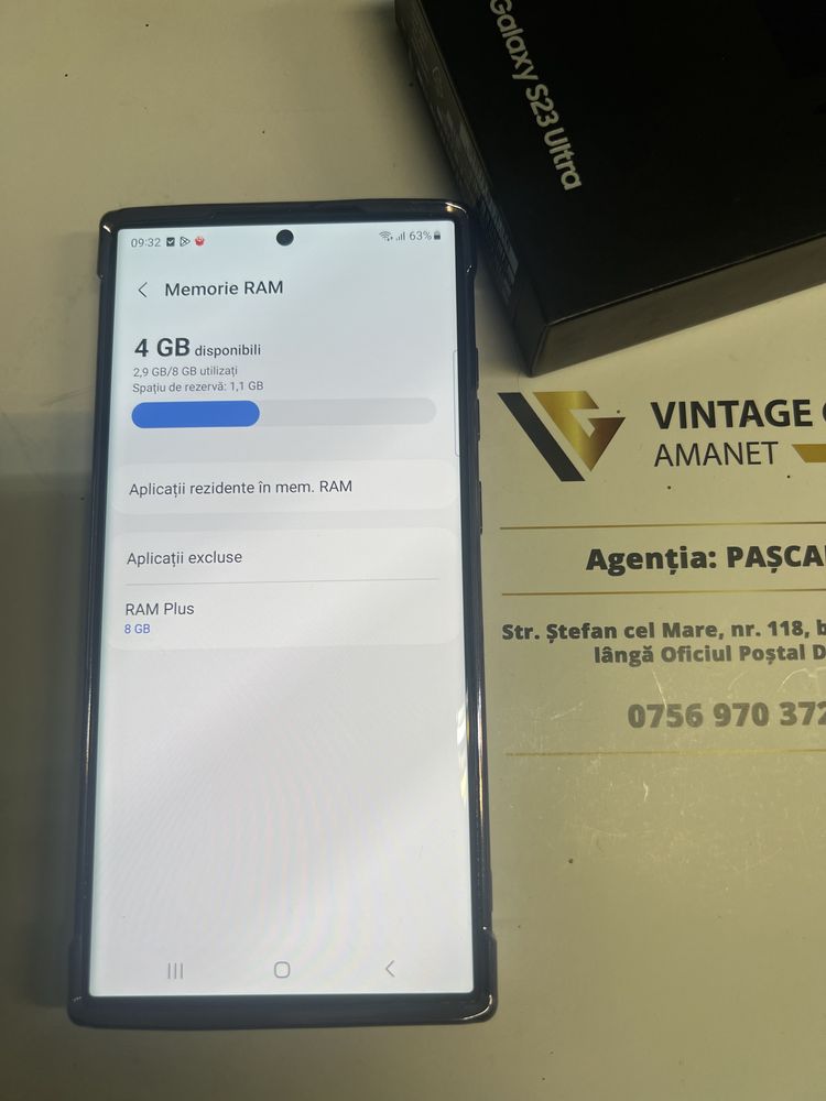 Samsung S23 Ultra 256 gb Black, Amanet Vintage Gold Pascani