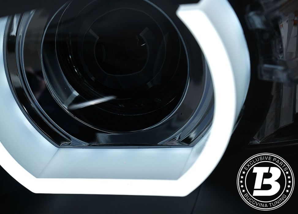 Faruri LED Angel Eyes compatibile cu BMW Seria 3 E90 3D U LED Design