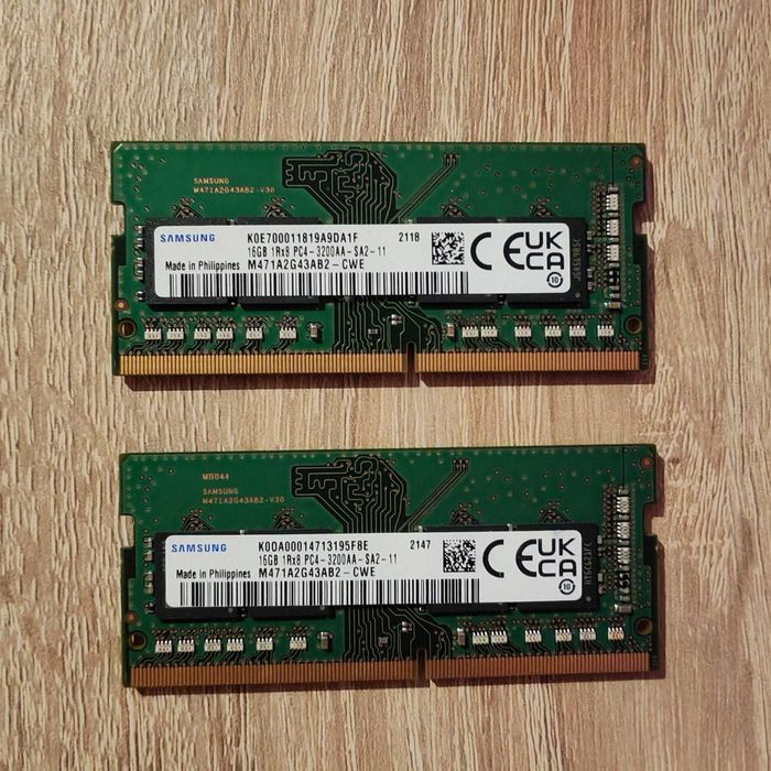 Memorie RAM Laptop Samsung 32GB(2x16) 3200 MHz-Testat M471A2G43AB2-CWE