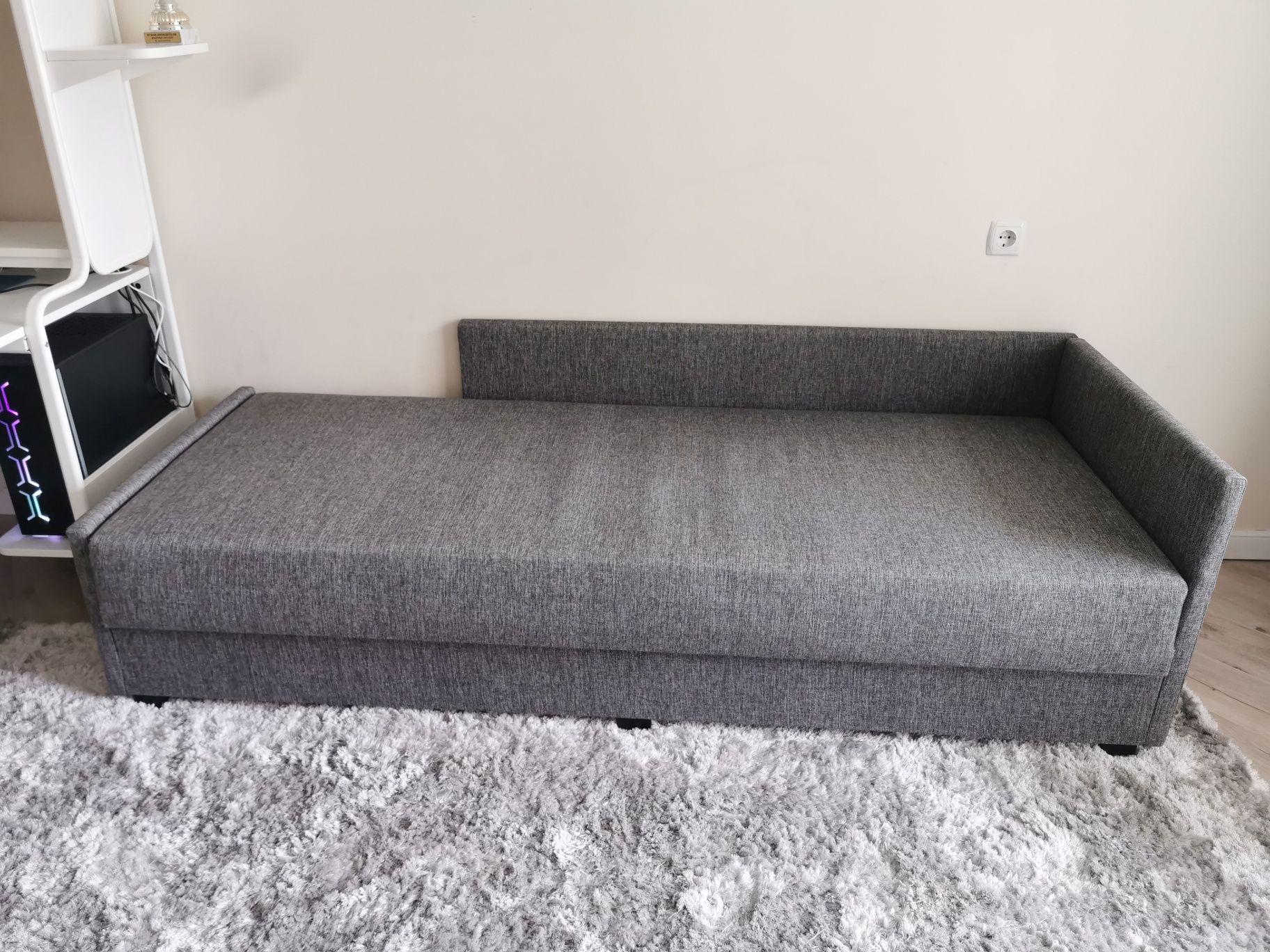Кровать-кушетка НЭРСНЕС Сандсбру, серый 80x200 см. IKEA