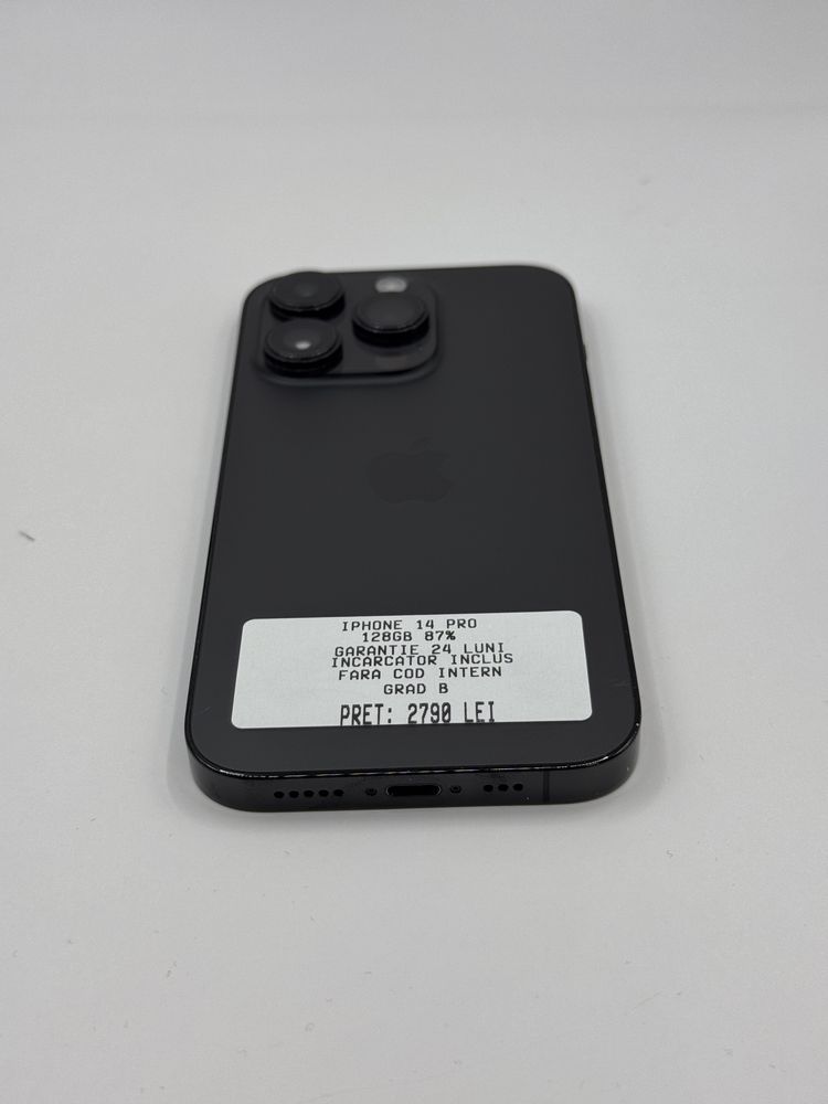 Magazin vinde iphone 14 pro 128gb 87% Garantie 24 luni Grad B