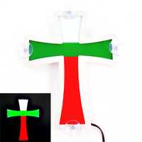 3D LED ЛЕД кръст БГ трибагреник бяло,зелено,червено 24 волта