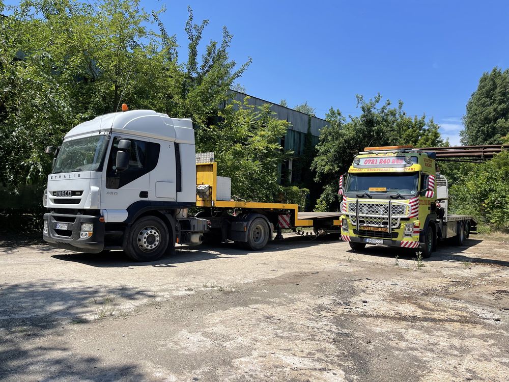 Transport Utilaje agricole agabaritic trailer excavator tractari