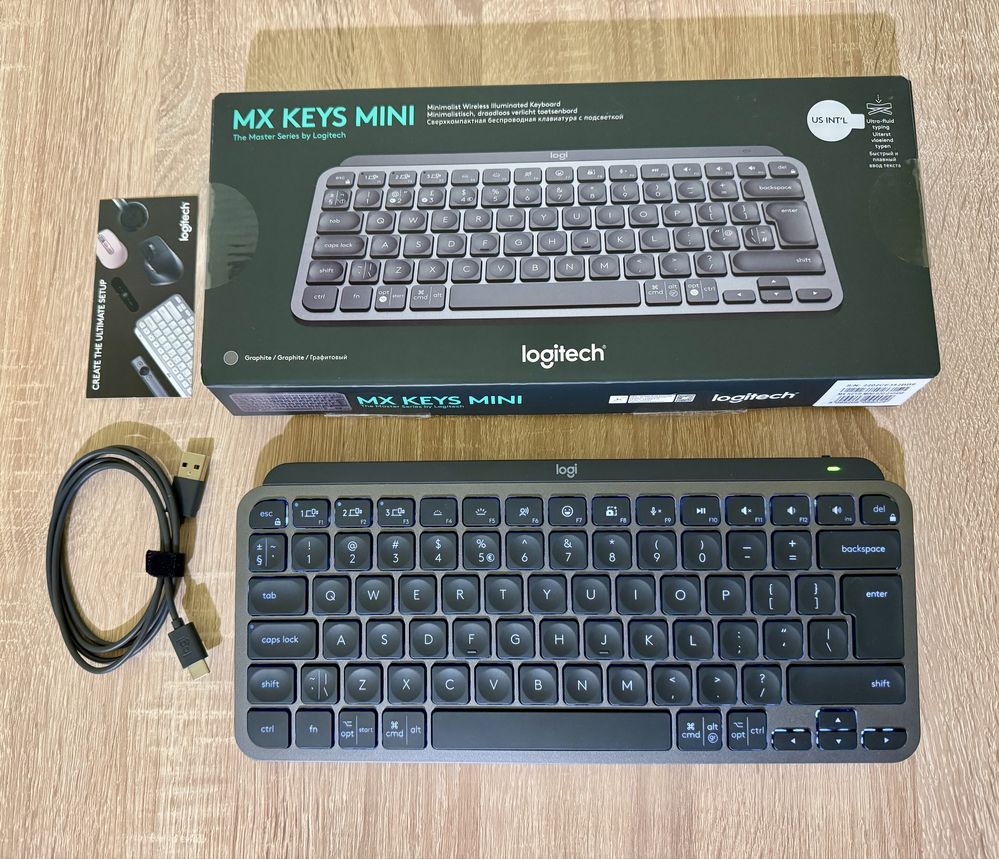 Tastatura Logitech MX Keys Mini, Wireless, layout US INTL, Negru