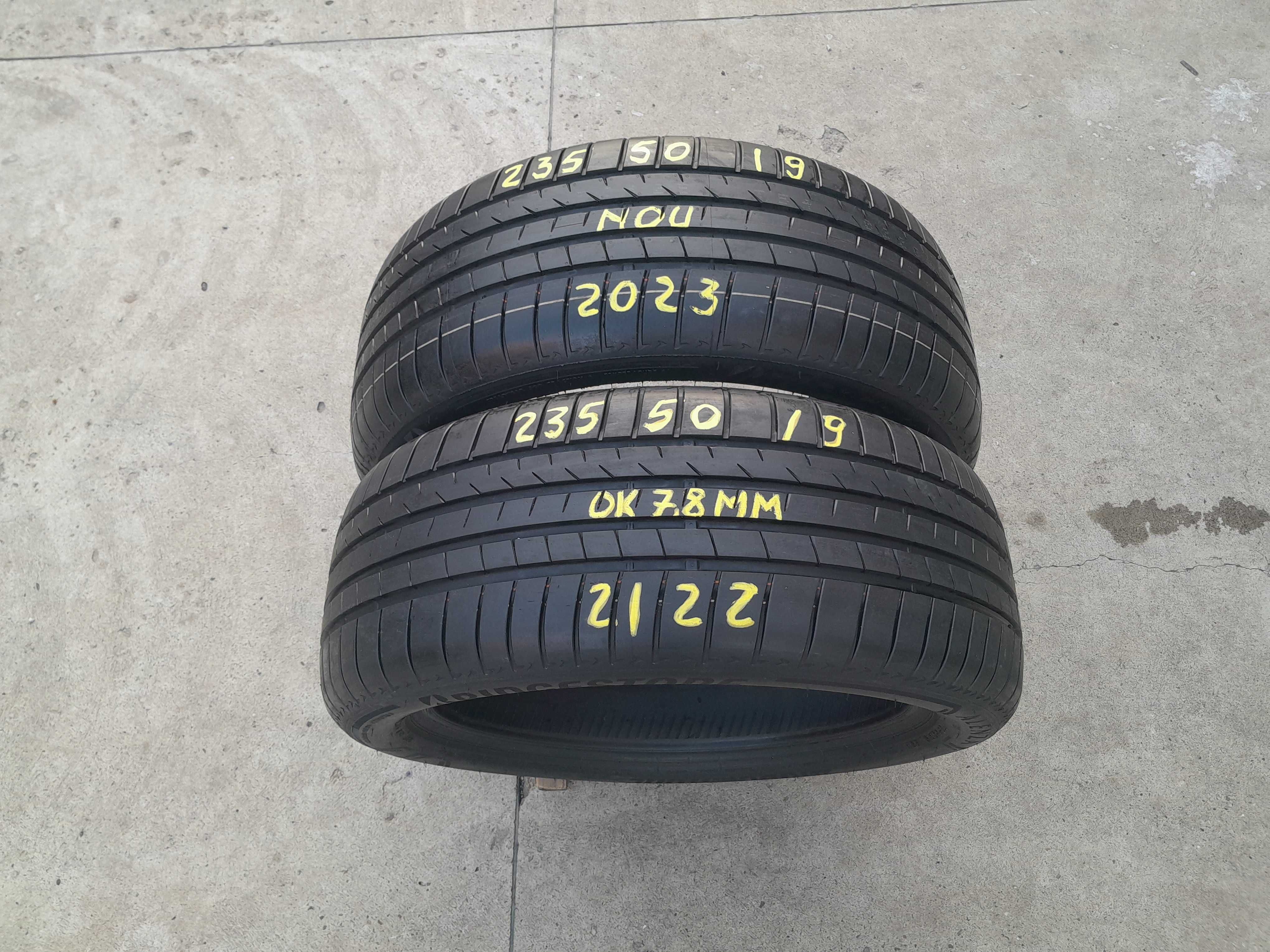 Doua anvelope vara 235 50 19 bridgestone alenza 001 cu 7,8 mm dot 2122