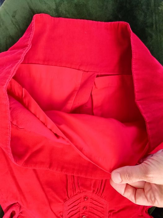 Rochie roșie catifea reiat Zara măr.12-18 luni