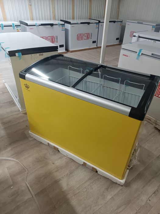 Овалный стекло морозильник