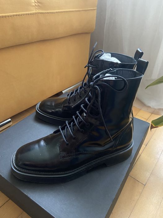 Дамски боти Massimo Dutti черен лак 38 размер