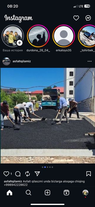 Asfalt bosish xizmati sifatli va kafolatli