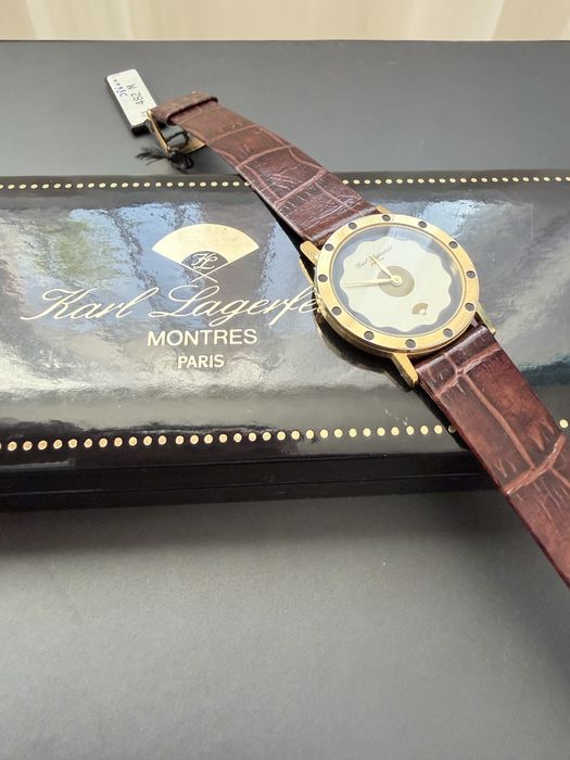 Ceas karl Lagerfeld .Swiss. Full Set, Tag si Cutia originala. An 1985