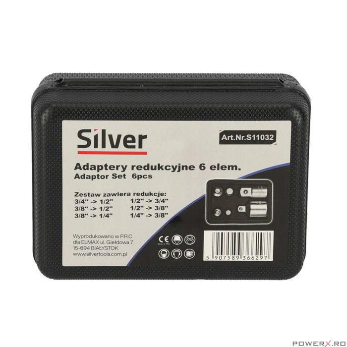 Trusa reductoare, adaptoare 1/2, 1/4, 3/4, 3/8, Silver
