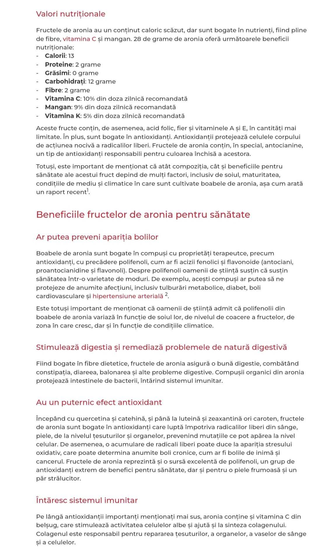 Vand dulceata naturala de aronie