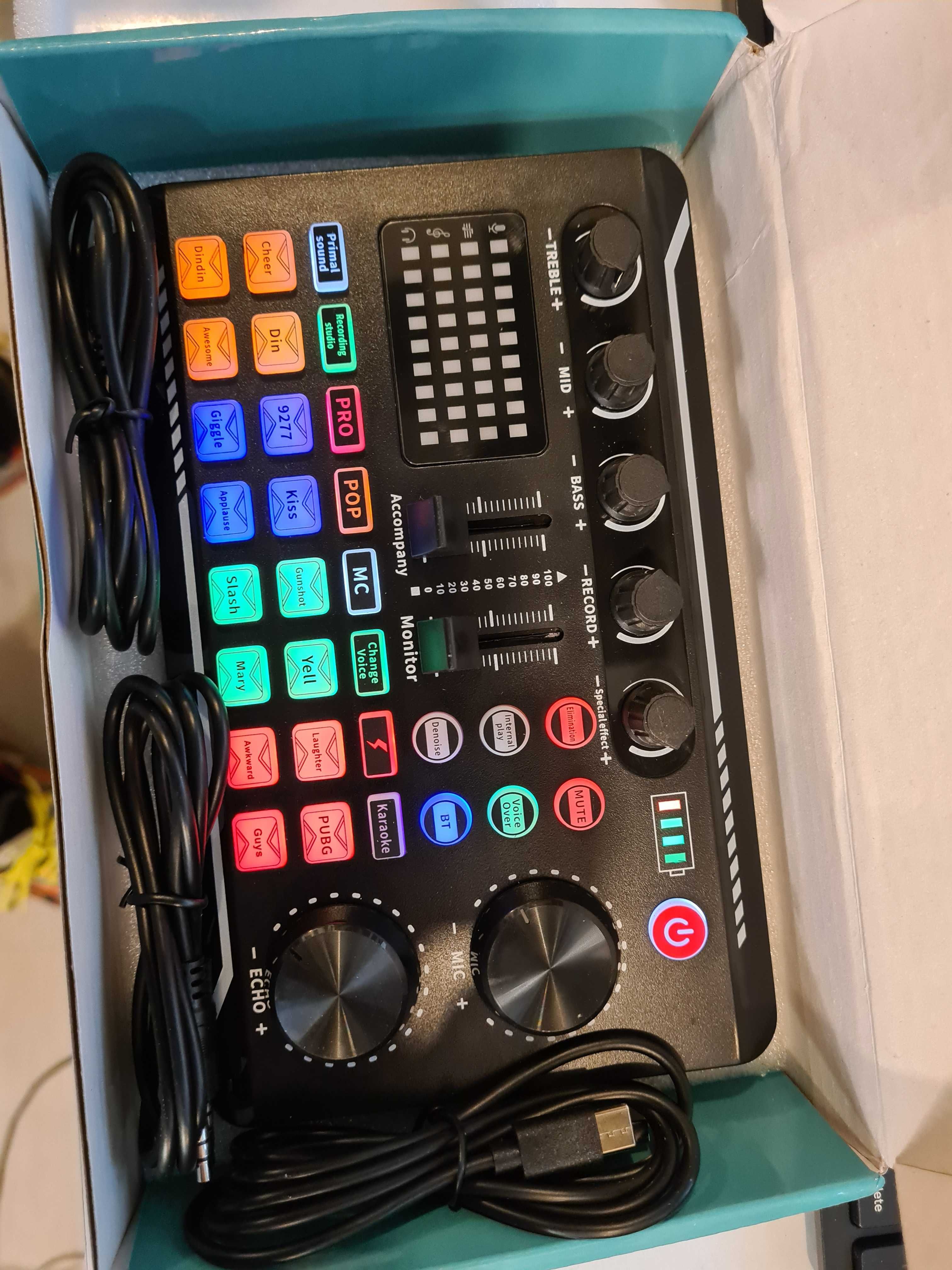 F998 Audio Mixer USB Placa sunet Bluetooth Livestream Tiktok