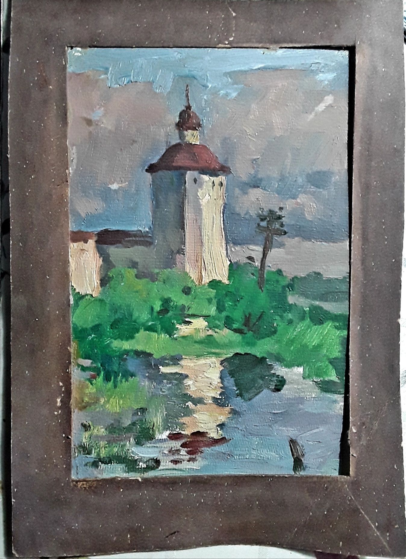 Пленерные зарисовки картон и холст малого формата сер. прошлого века.