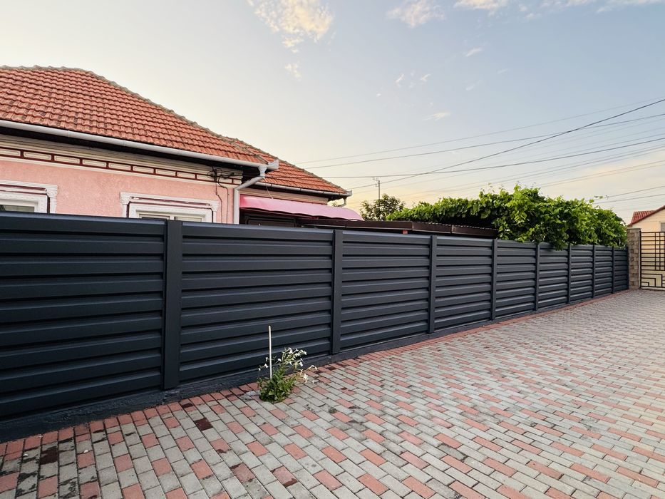 Gard din tabla cutata Viking, model T35 fatada, vopsita electrostatic