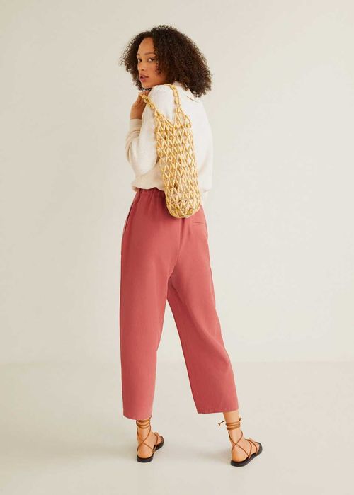 Pantaloni Mango cropped noi, cu eticheta