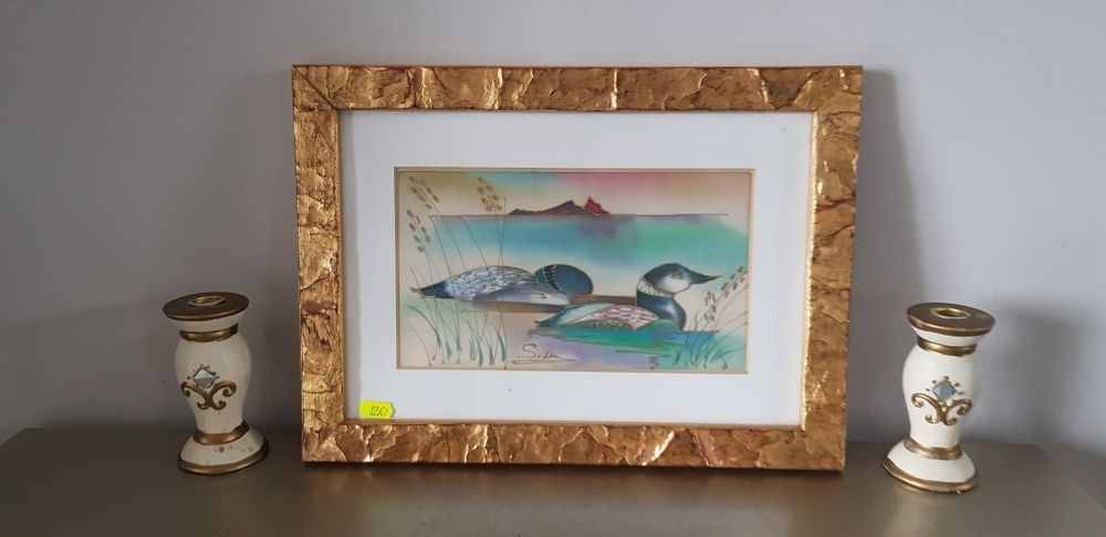 Tablou vechi litografie pe carton